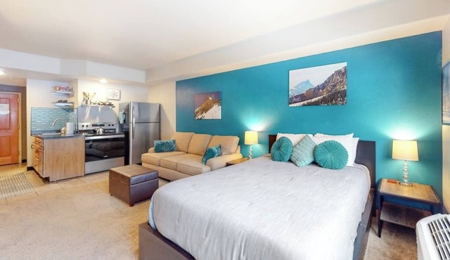 Bright and colorful studio with breathtaking mountain views in Keystone
