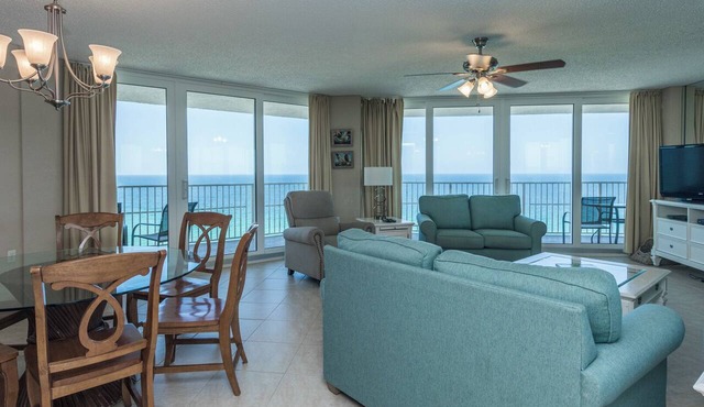 E1706 Gulf Front View, 3 Pools, Gated Condo in Panama City