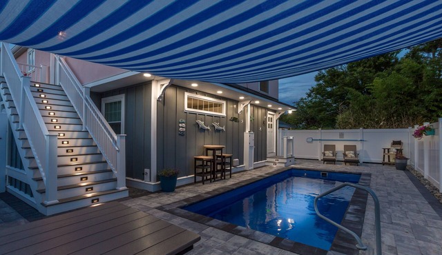 Private Pool Downtown Dewey Ocean Block Beach House in Rehoboth Beach